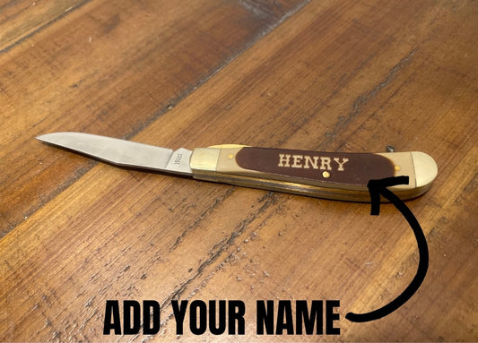 ENGRAVED OLD TIMER 194OT POCKET KNIFE